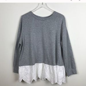 Ava & Viv Lace Trim Sweatshirt
